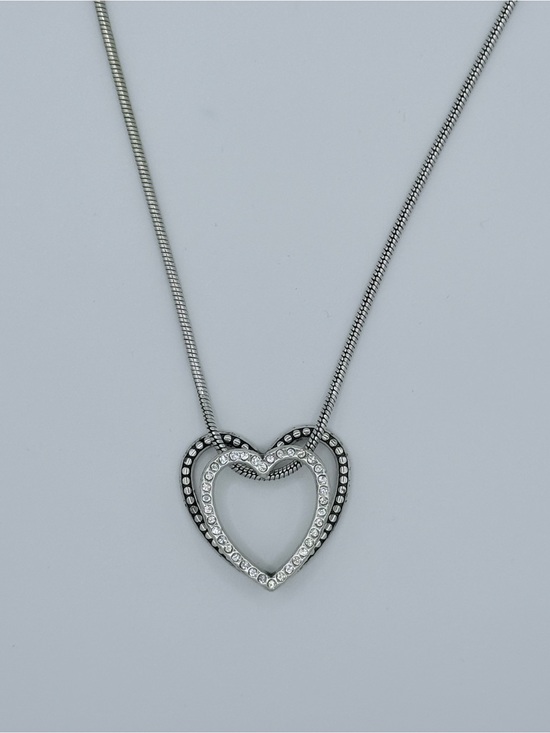 Brighton Jewelry - RETIRED BRIGHTON sterling silver Heart Pendant Necklace with Crystal Accents